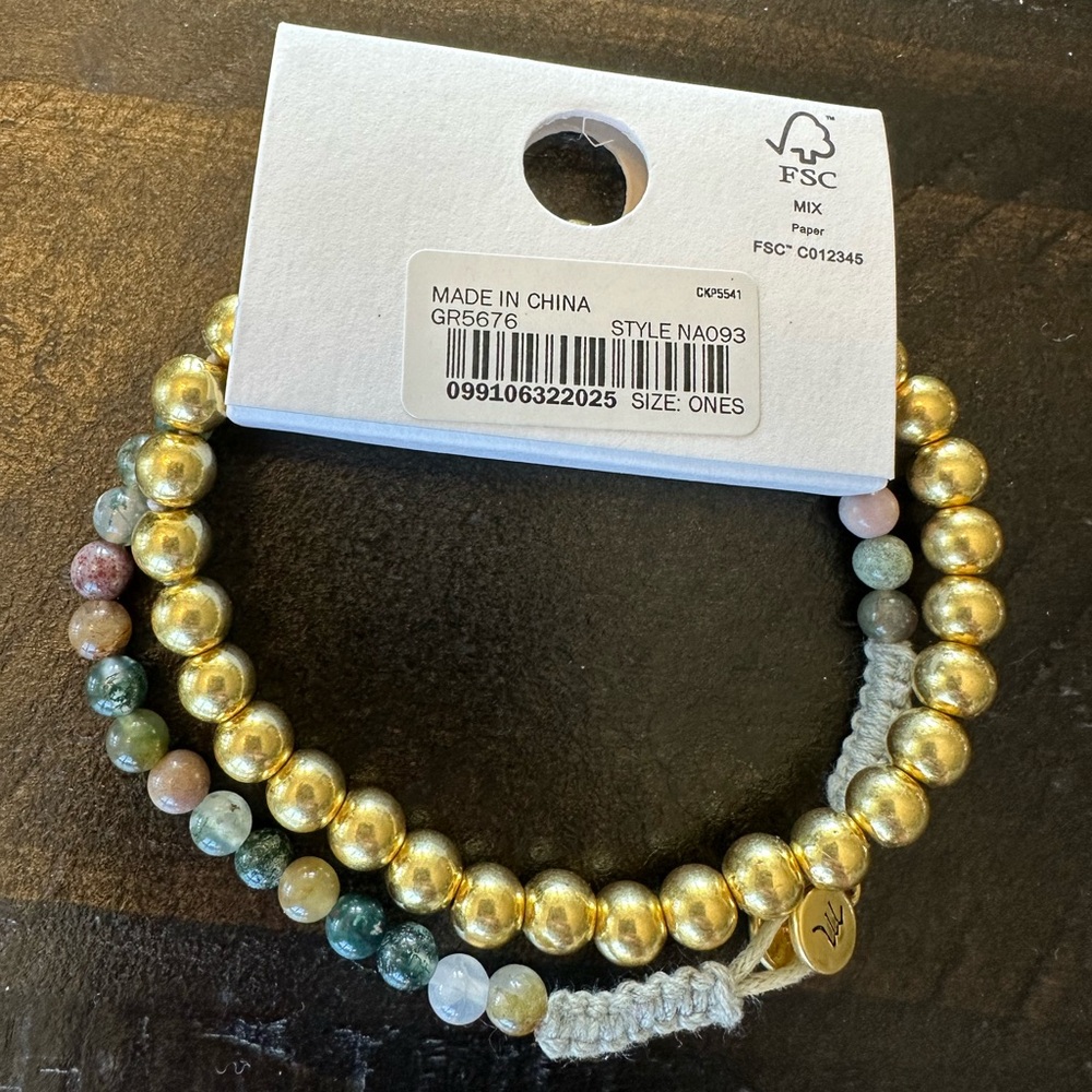 Madewell gold and stone bracelets
